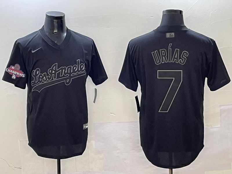 Men Los Angeles Dodgers #7 Urias Black Fashion Game 2025 Nike MLB Jersey style 3188->los angeles dodgers->MLB Jersey